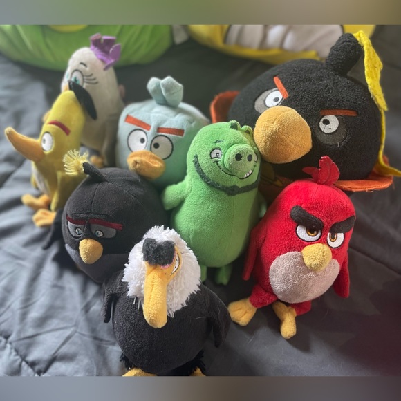 Angry Bird Plush lot of 8 Stuffed Animal good condition - Picture 4 of 5